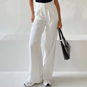 Princess Polly Archer Pants White